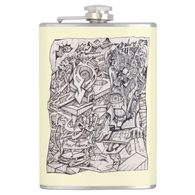 Organs of Worries Vinyl Wrapped Flask (Front)