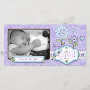 Organza Fleurs Carte photo Lav