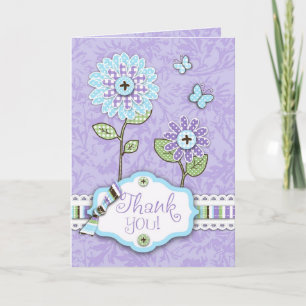 Organza Flowers TY Card Lav