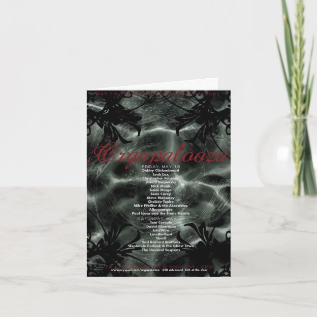 . Orgapalooza - carte de note (Devant)