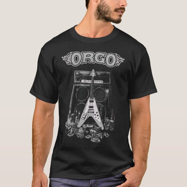 ORGO - Amp, Guitar & Booze T-Shirt (Front)