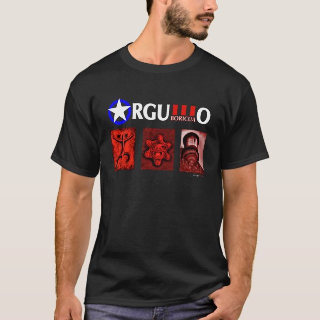 Orgullo Boricua 3 Icons T-Shirt (Front)