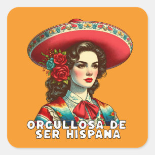 Orgullosa de ser Hispana Hispanic Heritage Spanish Square Sticker