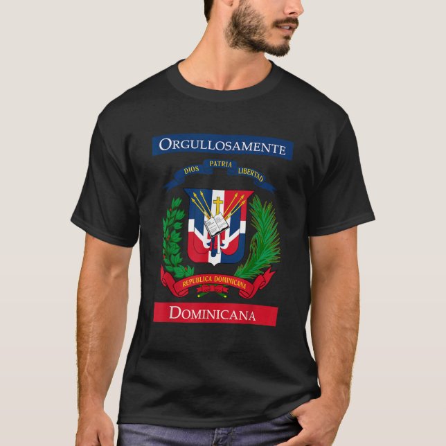 Orgullosamente Dominicana Dominican Flag  T-Shirt (Front)