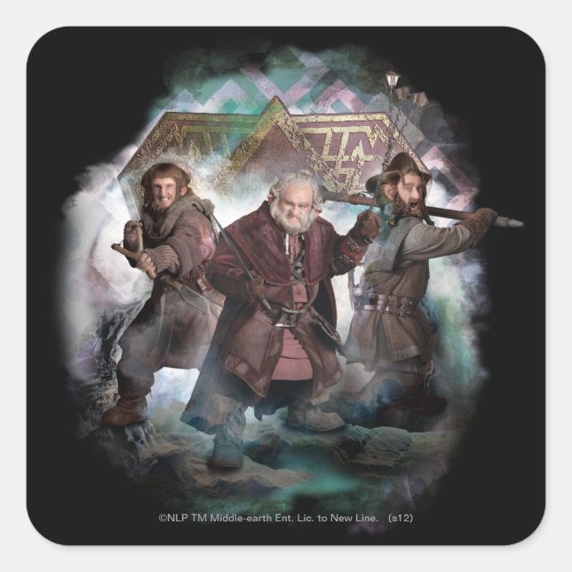 Ori, Dori , and Nori Square Sticker (Front)