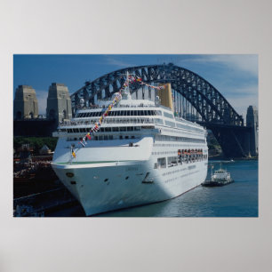 Oriana passenger liner on its maiden voyage, harbo poster