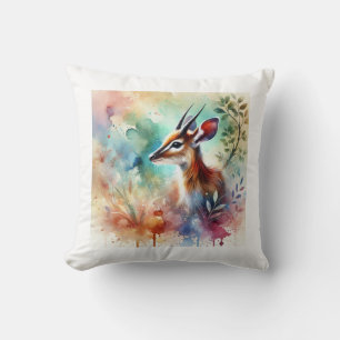 Oribi in watercolor 170724AREF144 - Watercolor Throw Pillow