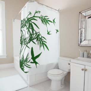 Orient Accent Lush Green Bamboo & Swallow Birds
