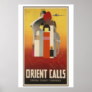 Orient Calls Vintage Travel Poster - Framed