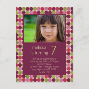 Orient Dots Burgundy • Birthday Party Invitation Postcard