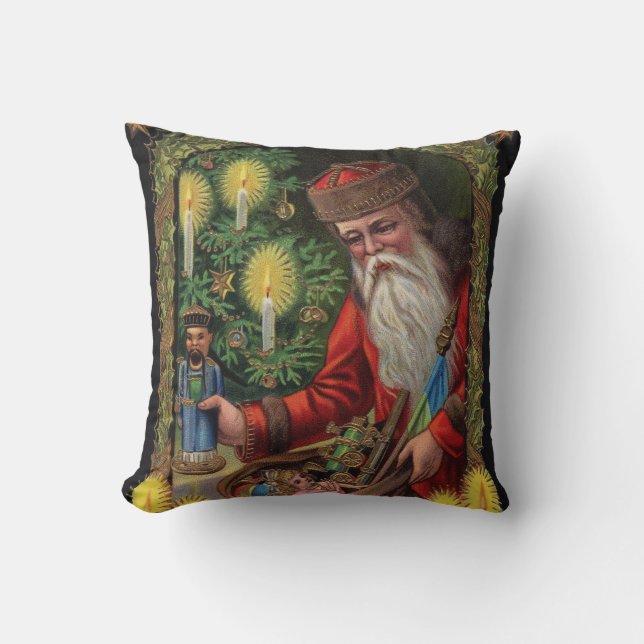 Orient Express Santa Throw Pillow (Front)