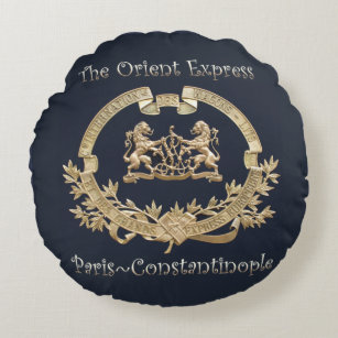 Orient Express Train Logo~Paris/Constantinople ~  Round Pillow