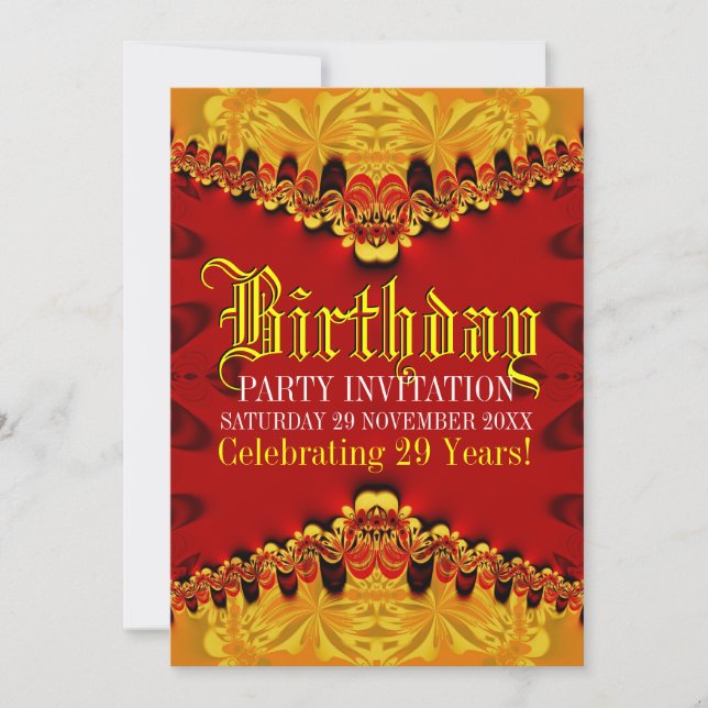 Orient Jungle Golden Birthday Party Invitation (Front)