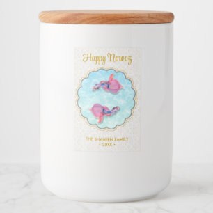 Orient Pattern Happy Norooz Mubarak Colourful Fish Food Label