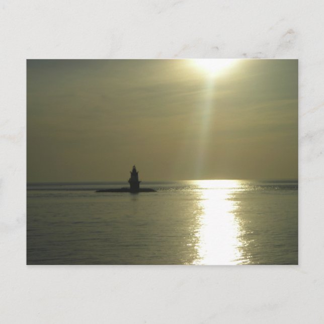 Orient Point Lighthouse Sunset 1 Postcard (Front)