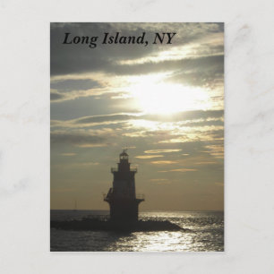 Orient Point Lighthouse Sunset 3 Postcard