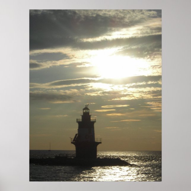Orient Point Lighthouse Sunset 3 Poster (Front)