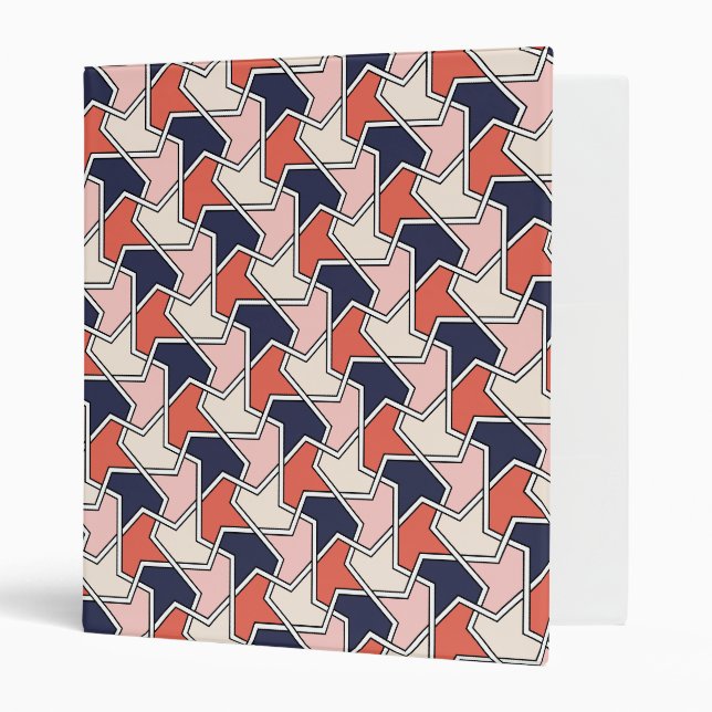 Orienta Red White Blue Geometric Arrows Vector Art Binder (Front/Inside)
