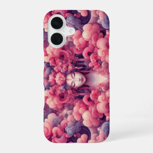 Oriental abstract dreamy Geisha pink clouds iPhone 16 Case