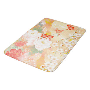 Oriental Accent Japanese Floral Soft Colours Bath Mat