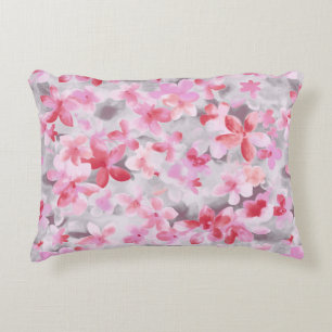 Oriental Accent Japanese Floral Soft Colours Pink Pillow