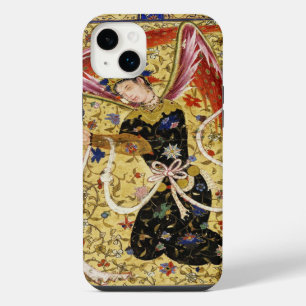 ORIENTAL ANGEL WITH FLOWERS AND WHITE BOW iPhone 14 PLUS CASE