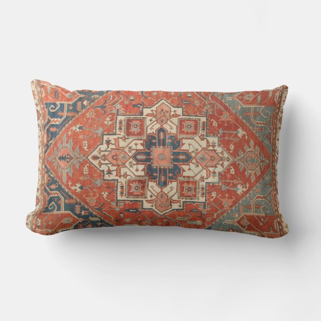 ORIENTAL ANTIQUE DESIGN LUMBAR PILLOW (Front)