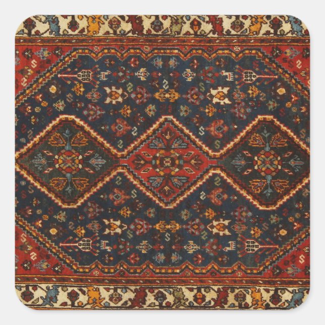 Oriental Antique Persian Turkish Carpet Rug Square Sticker (Front)