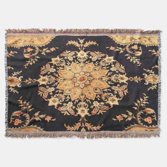 Oriental Antique Persian Turkish  Carpet Rug Throw Blanket (Front)