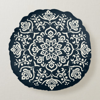 Oriental Arabesque Majestic Motifs Round Pillow