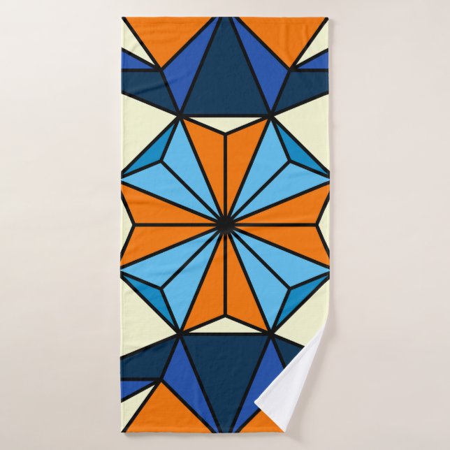 Oriental Arabic Geometric Seamless Pattern Bath Towel (Bath Towel)