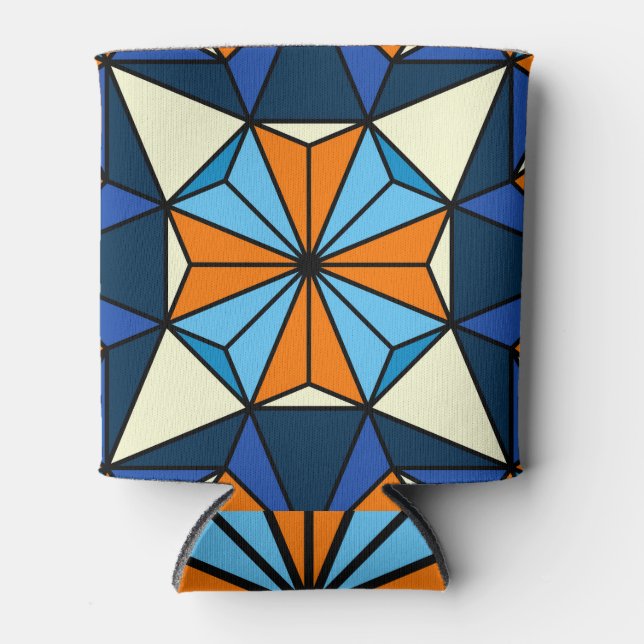 Oriental Arabic Geometric Seamless Pattern Can Cooler (Front)