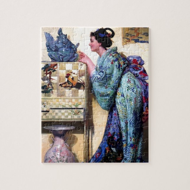 Oriental Art Woman Paintng Jigsaw Puzzle (Vertical)