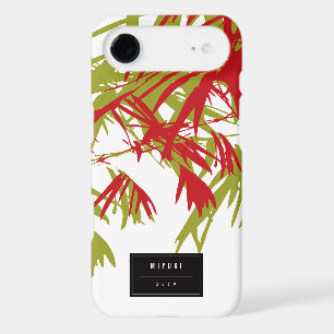 Oriental Asian Chinese Red Bamboo Leaves Zen Case