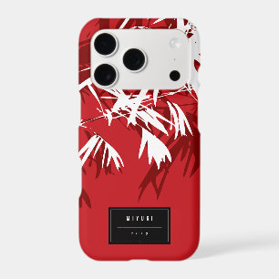 Oriental Asian Chinese Red Bamboo Leaves Zen Case