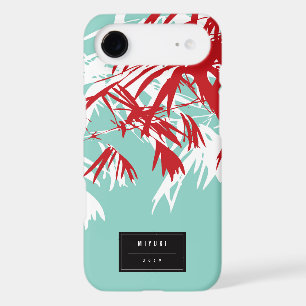 Oriental Asian Chinese Turquoise Bamboo Leaves Zen