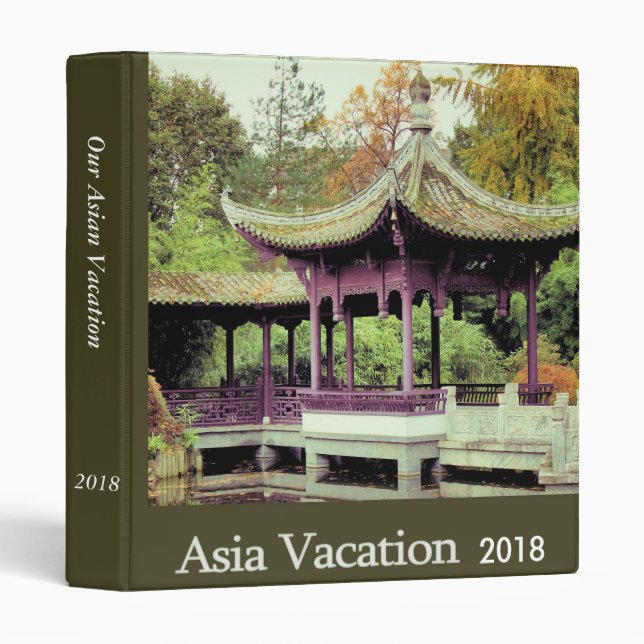Oriental Asian Vacation Photo Binder (Front/Spine)