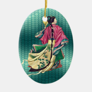 Oriental Beauty Ceramic Ornament
