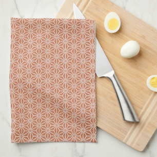 Oriental Beige Ensyucha Asanoha Japan Pattern Kitchen Towel