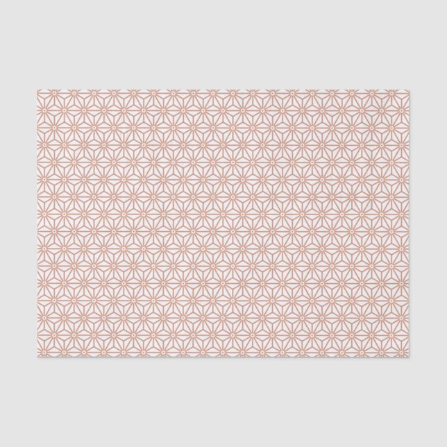 Oriental Beige Ensyucha Asanoha Japan Pattern Tissue Paper (Front)