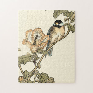 Oriental Bird Perched on Branch Jigsaw Puzzle
