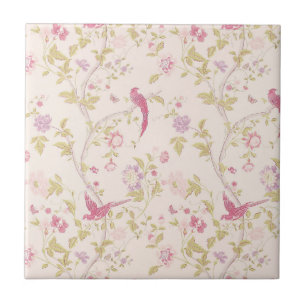 Oriental Birds and Branches Design Ceramic Tile