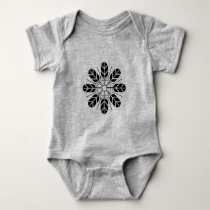 Oriental Black Japan Inoue Mon Kamon Baby Bodysuit