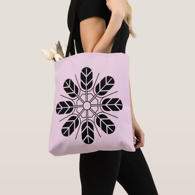 Oriental Black Pink Japan Inoue Mon Vector Art Tote Bag (Close Up)