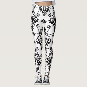 Oriental Black & White: Classic Texture Leggings