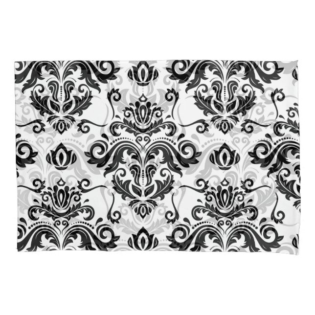 Oriental Black & White: Classic Texture Pillowcase (Front)