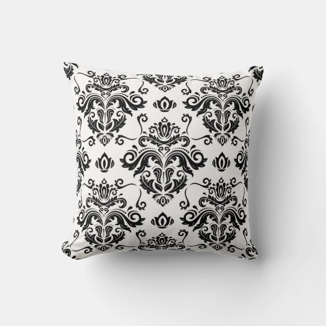 Oriental Black & White: Classic Texture Throw Pillow (Front)
