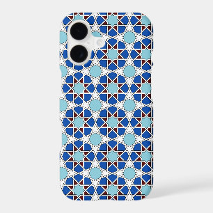 Oriental Bleu Blanc Marocain Motif géométrique