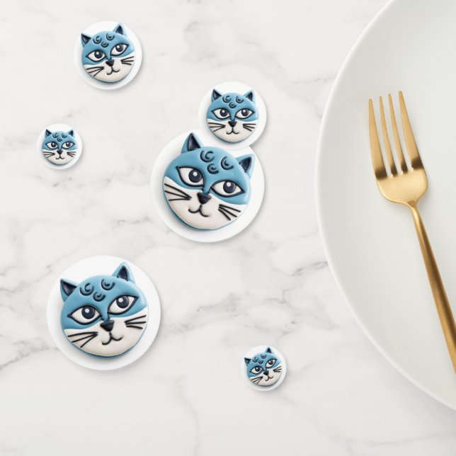 Oriental Blue Cat 3D Inspired Confetti (Group)
