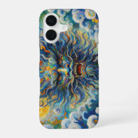 Oriental blue dragon Van Gogh clouds mashup